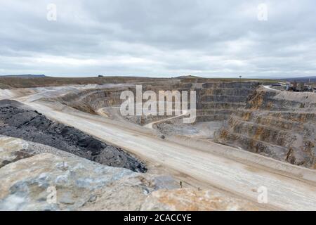Coldstones quarry at Greenhow, Pateley Bridge, North Yorkshire, an active aggreagates quarry Stock Photo