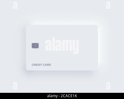 Vector neomorphism plastic credit card template Stock Vector