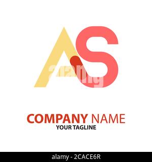 AS or SA initial logo concept can be used for companies and businesses Stock Vector