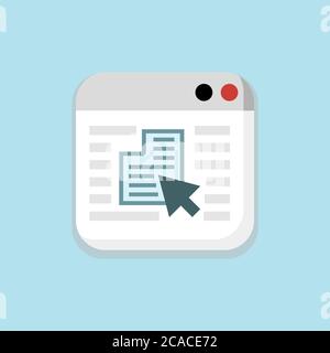 Select, Save, Edit Document window in blue icon Stock Vector