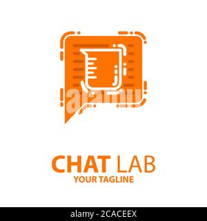 Chatting beaker logo concept can be used for companies and businesses Stock Vector