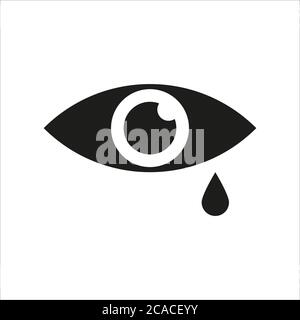Eye with tear icon vector isolated illustration Stock Vector