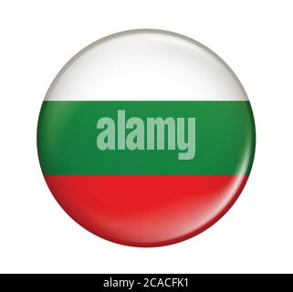 Bulgaria flag icon isolated on white background.Bulgaria flag.Flag icon glossy. Stock Vector