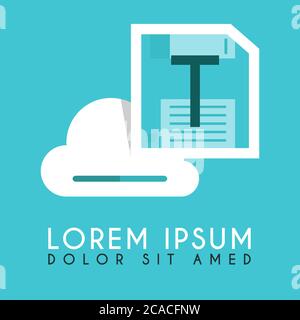 Floppy Disk Drive White Could T Initial and illustration logo design Stock Vector