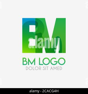 The BM logo with striking colors and gradations, modern and simple for industrial, retail, business, corporate. this MB logo made for online and offli Stock Vector