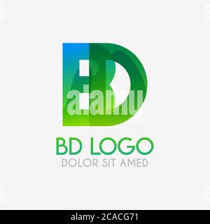 The BD logo with striking colors and gradations, modern and simple for industrial, retail, business, corporate. this DB logo made for online and offli Stock Vector
