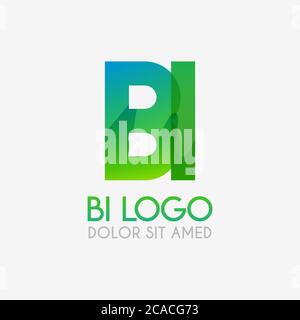 The BI logo with striking colors and gradations, modern and simple for industrial, retail, business, corporate. this IB logo made for online and offli Stock Vector