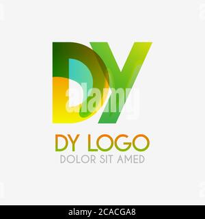 The DY logo with striking colors and gradations, modern and simple for industrial, retail, business, corporate. this YD logo made for online and offli Stock Vector
