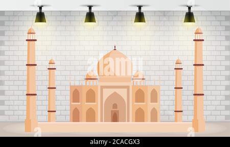 indian monument on an abstract walls background Stock Vector