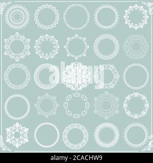 Vintage Set of Vector Round Elements Stock Vector