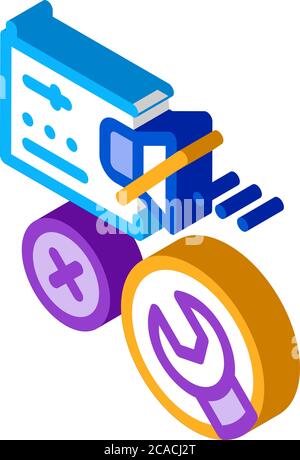 radio broken sound repair isometric icon vector illustration Stock Vector