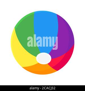 Inflatable bouncing beach ball flat style design vector illustration. Stock Vector