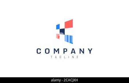 Simple vector design concept of five connected squares. Suitable for tech and data company logo. Stock Vector