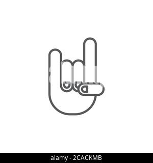 Rock and roll hand vector icon symbol isolated on white background Stock Vector