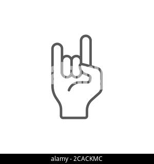 Rock and roll hand vector icon symbol isolated on white background Stock Vector