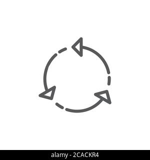 Three arrows cycle vector icon symbol isolated on white background Stock Vector