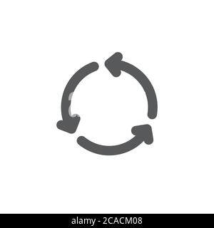 Three arrows cycle vector icon symbol isolated on white background Stock Vector