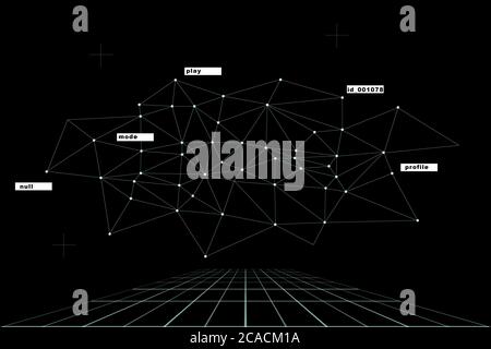 Abstract concept, polygonal network in cyberspace, modern digital technologies. connection. Stock Photo