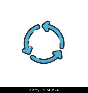 Three arrows cycle vector icon symbol isolated on white background Stock Vector