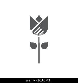 Tulip flower vector icon symbol isolated on white background Stock Vector