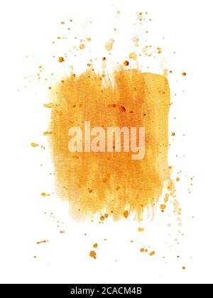 Abstract design with gold paint and golden sparkle splatter. Gold watercolor vector used as being an element in the decorative design of banner, heade Stock Vector