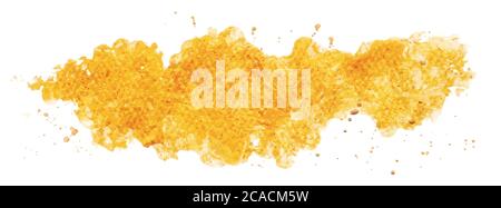 Abstract design with gold paint and golden sparkle splatter. Gold watercolor vector used as being an element in the decorative design of banner, heade Stock Vector