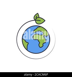 World ecology vector icon symbol isolated on white background Stock Vector