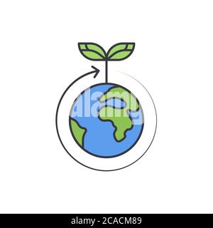 World ecology vector icon symbol isolated on white background Stock Vector