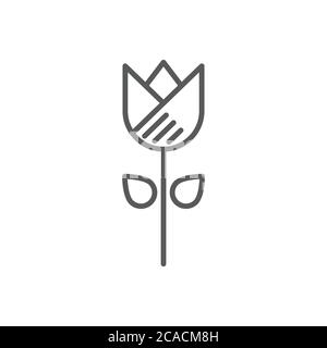 Tulip flower vector icon symbol isolated on white background Stock Vector