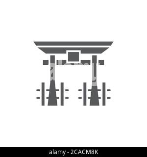 Torii gate vector icon symbol japanese icon isolated on white background Stock Vector