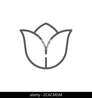 Tulip flower vector icon symbol isolated on white background Stock Vector