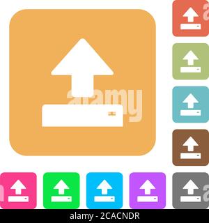 Open flat icons on rounded square vivid color backgrounds. Stock Vector