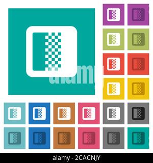 Color gradient multi colored flat icons on plain square backgrounds. Included white and darker icon variations for hover or active effects. Stock Vector