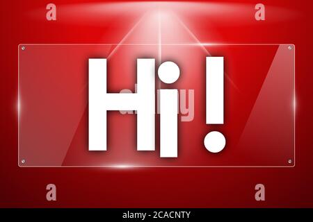 hi word in transparent glass shapes Stock Photo