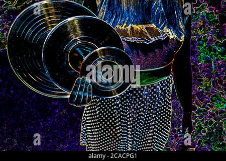 abstract grunge background with grunge effect neon style Stock Photo