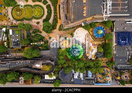 Aerial view of the Tivoli Gardens amusement park in Copenhagen, Denmark Stock Photo