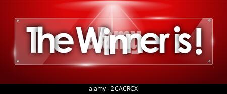 the winner is word in transparent glass shapes Stock Photo