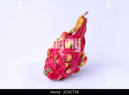 Ripe fresh dragon fruit on white background Stock Photo