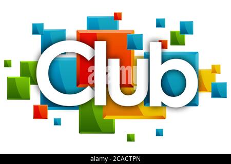 club word in colored rectangles background Stock Photo