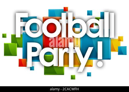 Football Party word in colored rectangles background Stock Photo