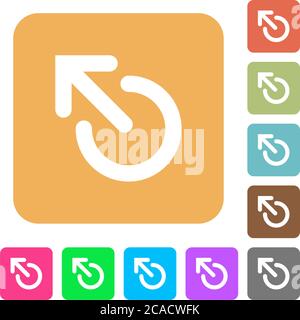 Media eject flat icons on rounded square vivid color backgrounds. Stock Vector