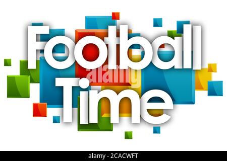 Football Time word in colored rectangles background Stock Photo