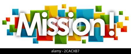 mission word in colored rectangles background Stock Photo