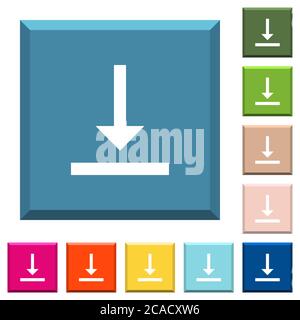Align to bottom white icons on edged square buttons in various trendy ...