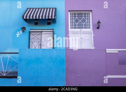 Brightly coloured green mosque in the historic neighborhood of Bo-Kaap, Cape Town, South Africa Stock Photo