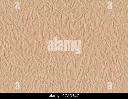 Close up of brown crumpled paper texture background Stock Photo