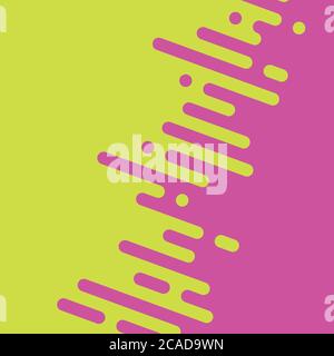 Seamless vector abstract transition of two colors. Rounded lines blended in. Pink and green contrast. Stock Vector