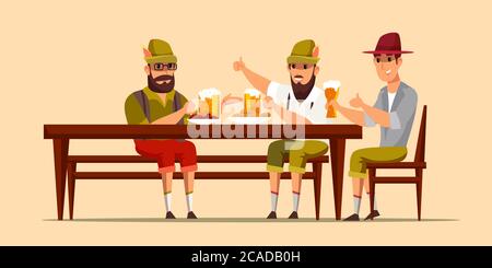 Octoberfest celebration flat vector illustration Stock Vector