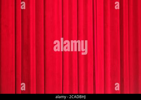 deep red closed curtain Stock Photo