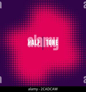 Abstract pink halftone effect texture on purple background with space for your text. Vector illustration Stock Vector